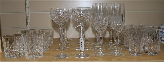 A part service of cut crystal drinking glassware